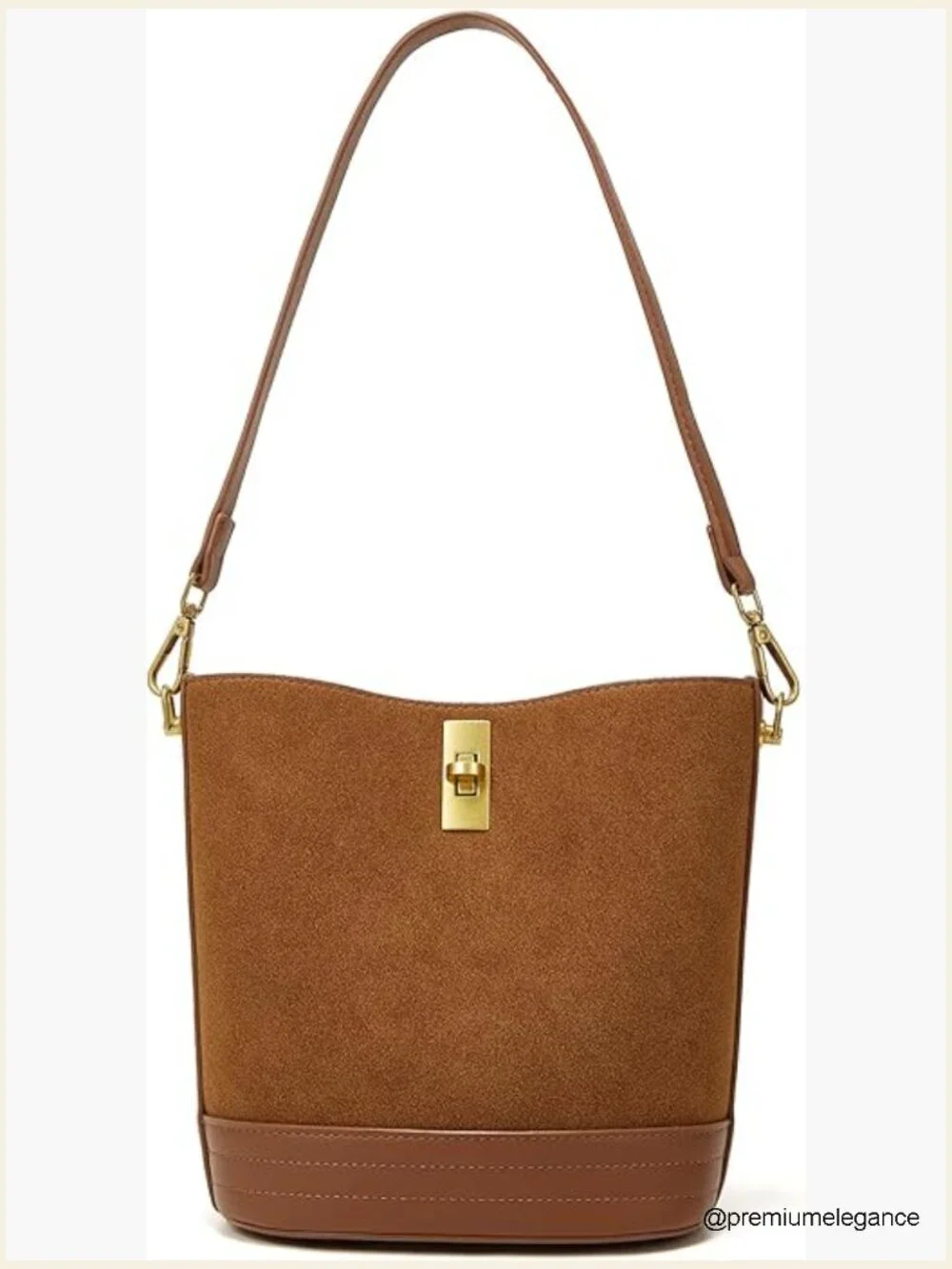 Mini Faux Suede Bucket Bag Crossbody Shoulder Purse Hobo
